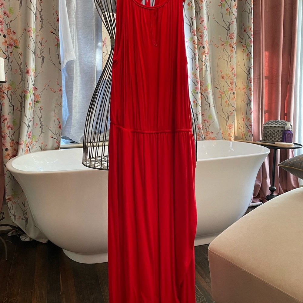Great red just below the knee dress